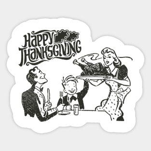 Happy Retro Thanksgiving Sticker